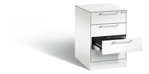 C+P archiefkast Asisto, H710xB440xD600mm, kleur: verkeerswit, beugelgreep, 146275-422 S10027