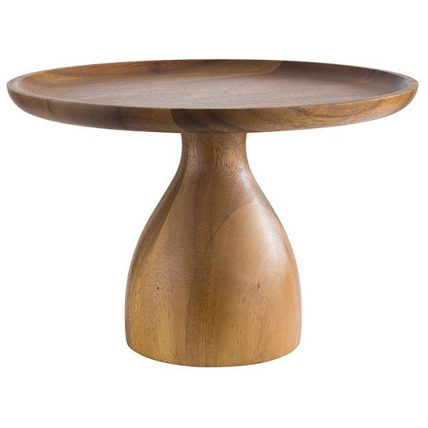 APS serveer- en taartbord, Ø 24 cm, hoogte: 16 cm, acaciahout, meubelvriendelijke bodem, -ACACIA-, 33293