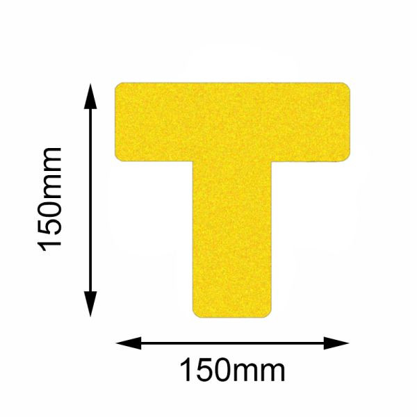 Mehlhose vloermarkering Safety geel T-stuk 150x150mm, VE: 10 stuks, KSGT1V10