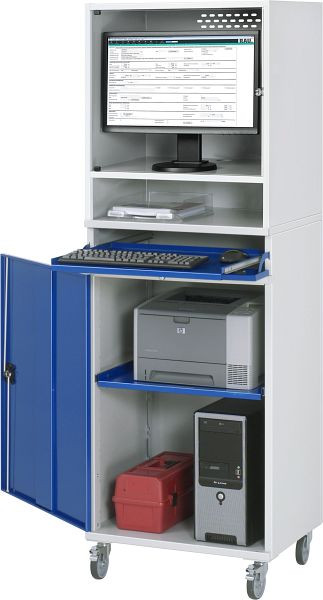 RAU computerkast - model 65, B650 x D520 x H1895 mm, inclusief rollenset, 07-650-M65-MG5F.11