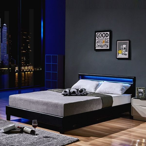 HOME DELUXE LED-bed ASTRO - 140 x 200 cm zwart, 7309