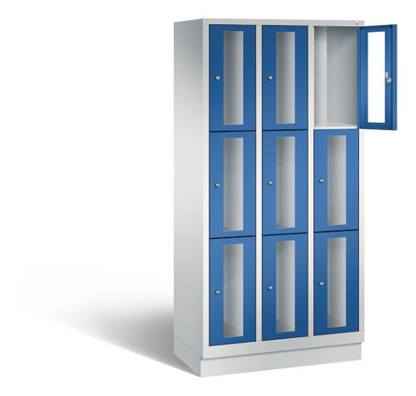 C+P lockerkast Classic, H1800xB900xD500mm, kleur: lichtgrijs / gentiaanblauw, 8020A303 S10001