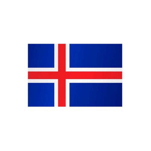 Stone HGS landvlag IJsland, 400 x 150 cm (staand formaat), met kunststof karabijnhaak, FlagTop 110 g/m², voor vlaggenmasten vanaf 8 m, met ajoursteek voor Ø 4 cm boom, 27010
