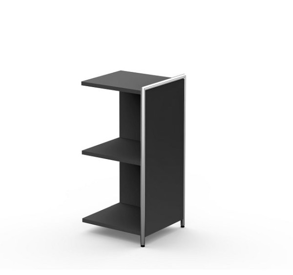 Kerkmann aanbouwdressoir voor 2 OH, met zichtbaar achterpaneel, Artline, B 390 x D 380 x H 780 mm, antraciet, 13738313