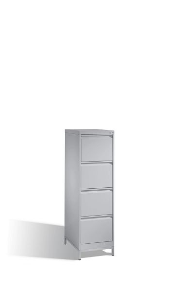 C+P archiefkast Acurado, H1357xB433xD590mm, kleur: wit aluminium, handgreep, met frame, 12434-321 S10026