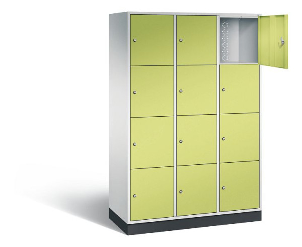 C+P XL lockerkast Intro, H1950xW1220xD490mm, kleur: lichtgrijs / virid groen, 8470-302 S10233