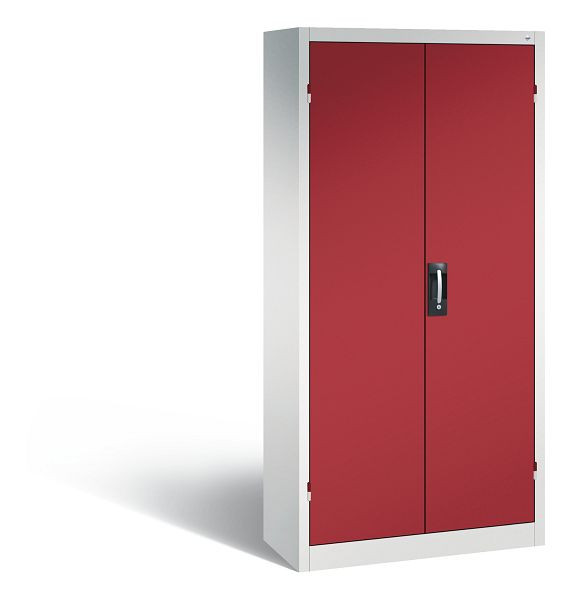 C+P Büro-Drehtürenschrank Acurado, H1950xB930xT400 mm, Lichtgrau/Rubinrot, 9260-05 S10060