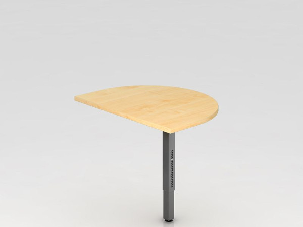 Hammerbacher aanschuiftafel met onderstel, vierkant 60x80cm esdoorn/grafiet, afgerond voor bevestiging aan een bureau, VRA60/3/G