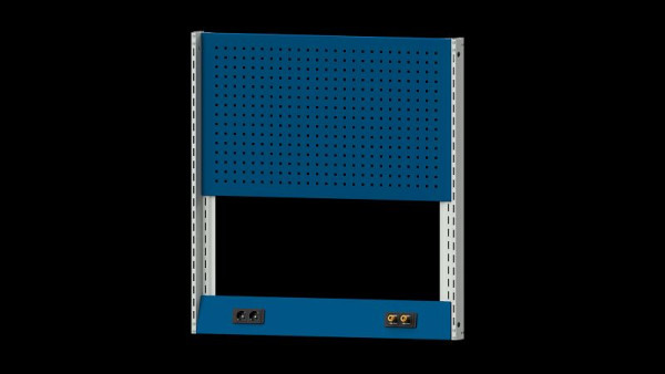 ANKE werkbanken basisstructuur systeemopbouw, 1120 x 107 x 1200 mm, RAL 7035/5010, dubbele mof en dubbele perslucht met snelkoppelingen, 340.359
