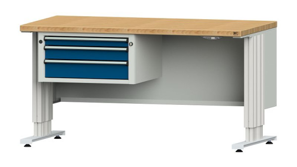 ANKE werkbanken werktafel LIFT met onderstel, model 502 VL, 1500 x 800 x 740-1140 mm, RAL 7035/5010, BMP 40 mm, 405240