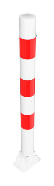 Schake afzetpaal stalen buis Ø 76 x 2,6 mm, opklapbaar, met profielcilinderslot, voor plugbevestiging, 476UZB