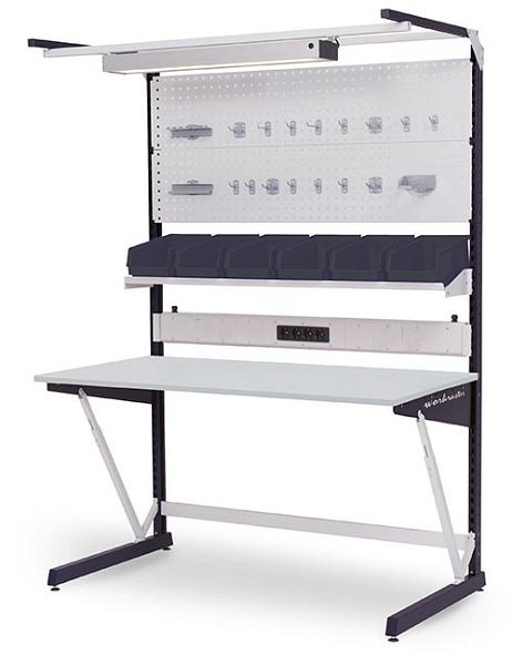 Bedrunka + Hirth werkrastertafel met meerwandige constructie, afmetingen in mm (BxDxH): 1500 x 800 x 2070, E07.899.01