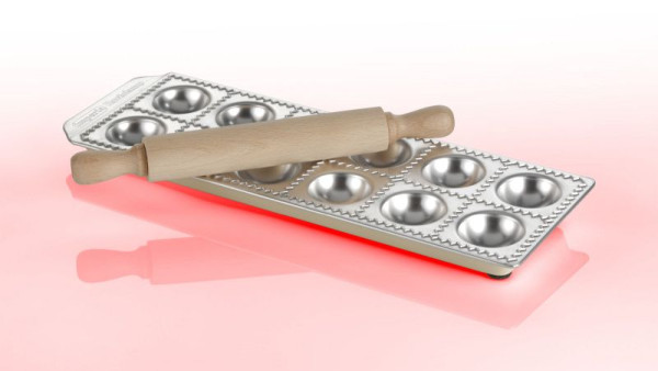 Imperia raviolivorm voor 12 "Ravioli Chef", met deegroller, roestvrij staal, 29 003