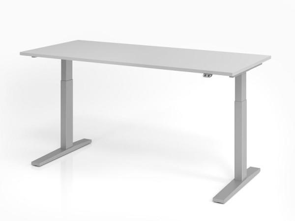 Hammerbacher bureau XMKA19, 180 x 80 cm, blad: grijs, 25 mm dik, ABS dikke rand, rechthoekige vorm, VXMKA19/5/S
