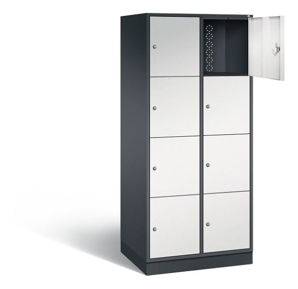 C+P XL lockerkast Intro, H1950xW820xD590mm, kleur: zwartgrijs/lichtgrijs, 8470-203 S10030