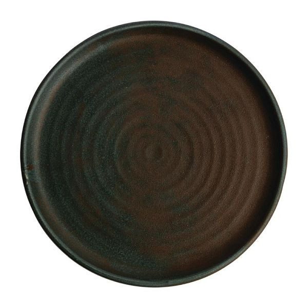 Olympia canvas rond bord met smalle rand donkergroen 26.5cm, VE: 6 stuks, FA324