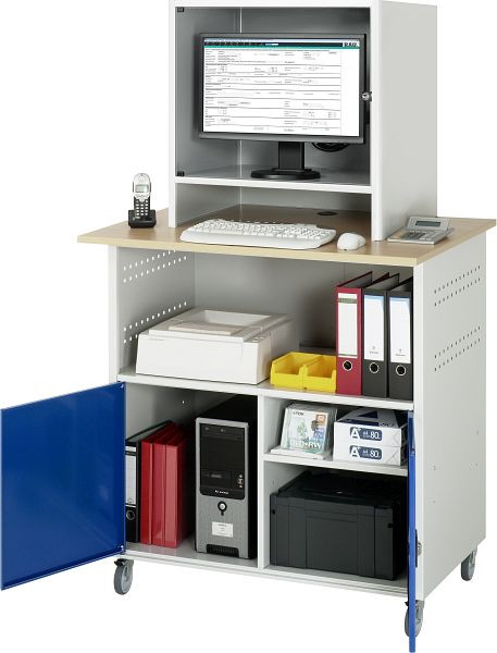 RAU computertafel - model 1023, B1100 x D800 x H1860 mm, 07-1023M5F.11