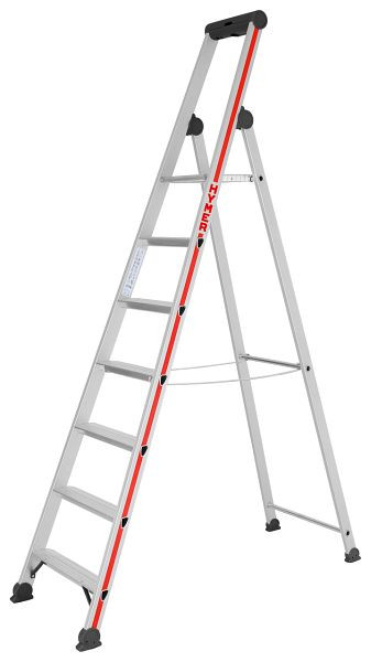 HYMER trap met platform, van één zijde toegankelijk, 7 treden, lengte 2,36 m, stahoogte: 1,58 m, 402607