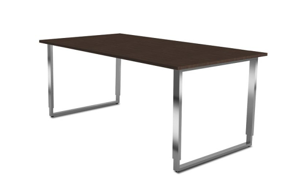Kerkmann in hoogte verstelbaar bureau met ijzeren frame, Aveto, B 1800 x D 800 x H 680-820 mm, wenge, 11431451