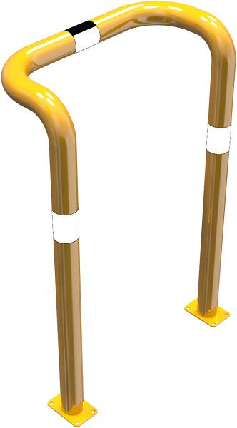 Schake-stootbeschermbeugel, dubbele balk, verzonken uitvoering, met 2 staanders, breedte: 750 mm, hoogte boven de grond: 1150 mm, voor pluggen, 477_74PBG