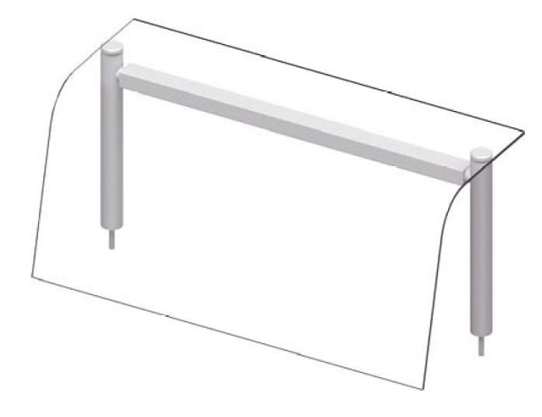 Stalgast glazen bovenblad met hoestbescherming, warmtelamp en verlichting 790x455x450 mm voor voedseluitgiftesystemen, ZS07109