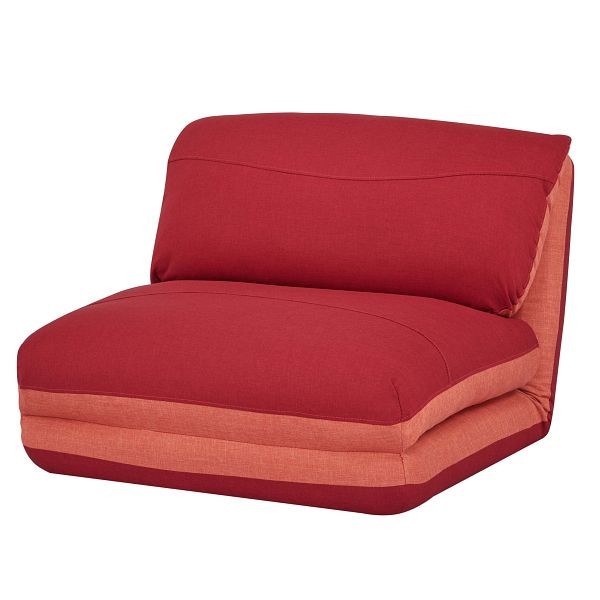 Mendler HWC-E68 fauteuilbed, slaapbank, functionele fauteuil, opklapbare fauteuil, relaxfauteuil, stof/textiel, oranje/donkerrood, 68532