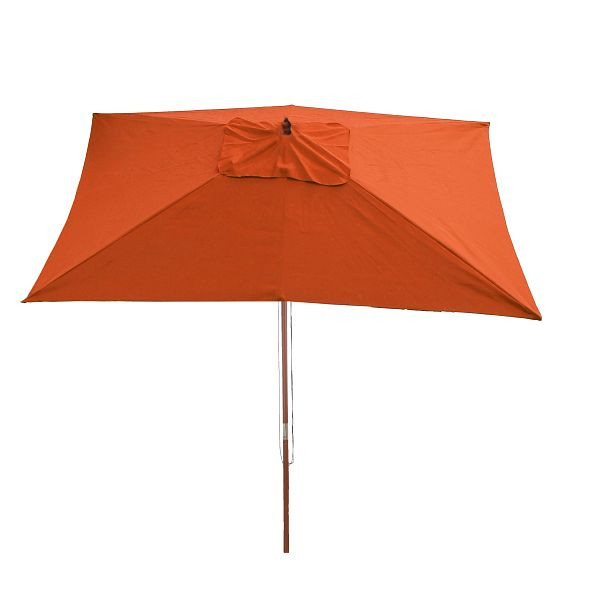 Mendler Florida parasol, tuinparasol marktparasol, 2x3m polyester/hout 6kg, terracotta, 25672