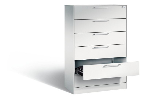 C+P archiefkast Asisto, H1310xB800xD435mm, kleur: lichtgrijs, beugelgreep, stalen afdekplaat, 146023-623 S10019
