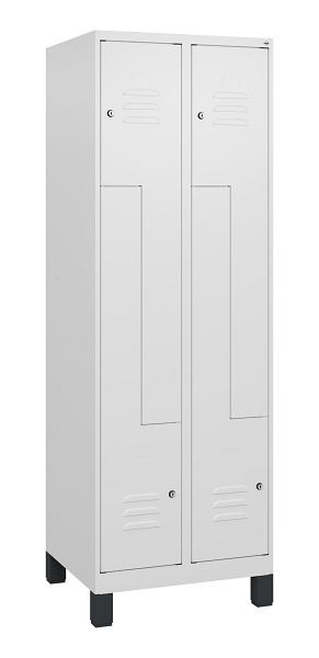 C+P Z-Spind Classic PLUS, voeten, 4 vakken, 1800x600x500mm, 9016/9016, cilindersloten, 0800137-204 S10029