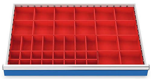 Bedrunka + Hirth lade-inzet T736 R 36-24, voor paneelhoogte 50 mm, 16 x KTK 150 x 150 mm, 10 x KTK 75 x 150 mm, 12 x KTK 75 x 75 mm, 159BLH50