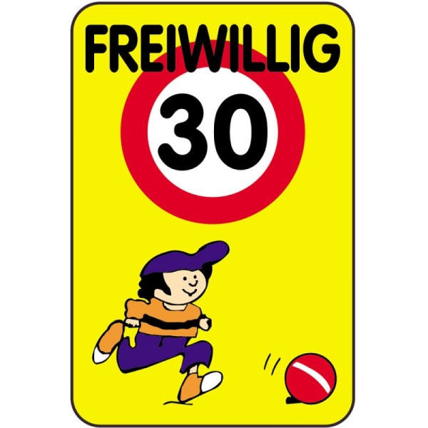 Steen HGS kinderbord/verkeersbord VRIJWILLIG 30, 500x750mm, 14814