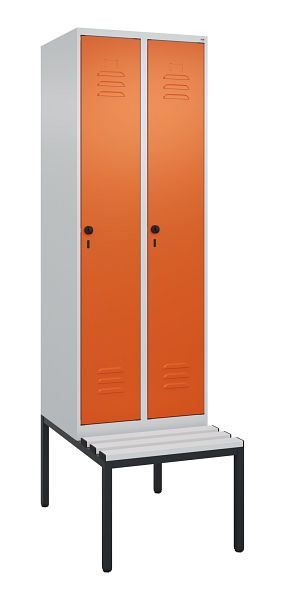 C+P luierkastje Classic PLUS, met onderbank, 2 vakken, 2120x600x815mm, 7035/2004, draaibare sluiting, 0800507-20 S10121