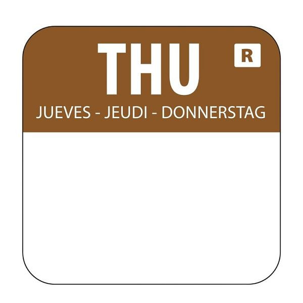 Vogue kleurcode sticker Thursday bruin, VE: 1000 stuks, L934