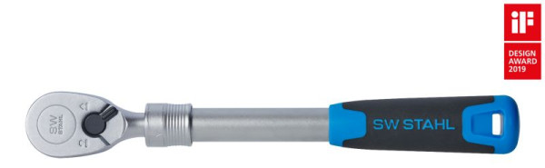 SW stalen omschakelbare ratel, 1/2", hoog koppel, 1.075 Nm, telescopisch verlengstuk, 06090L
