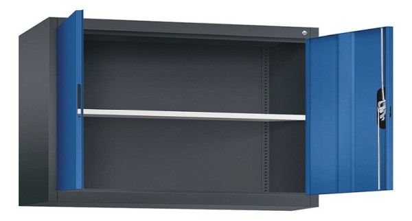 C+P bovenkast Acurado, H790xB1200xD400mm, kleur: zwartgrijs / gentiaanblauw, verzonken handgreep, 9465-000 S10149