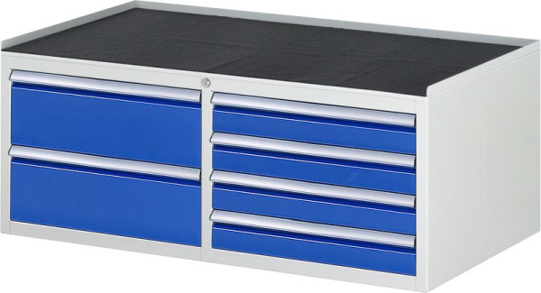 RAU ladekast serie 7000, B1145xD650xH465mm, links: laden: 2xH180mm, rechts: laden: 4xH90mm, metalen steun, 03-LL2.0.7A-MT.11