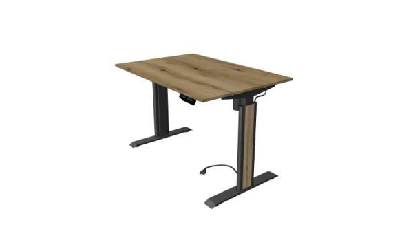 Kerkmann sta-/zittafel Move 1 Advance 120 x 80 cm onderstel antraciet, tafelblad eiken, 10200455