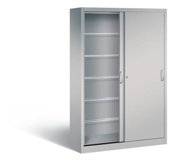 C+P schuifdeurkast Acurado, H1950xB1200xD500mm, kleur: wit aluminium, beugelgreep, 2050-60 S10045