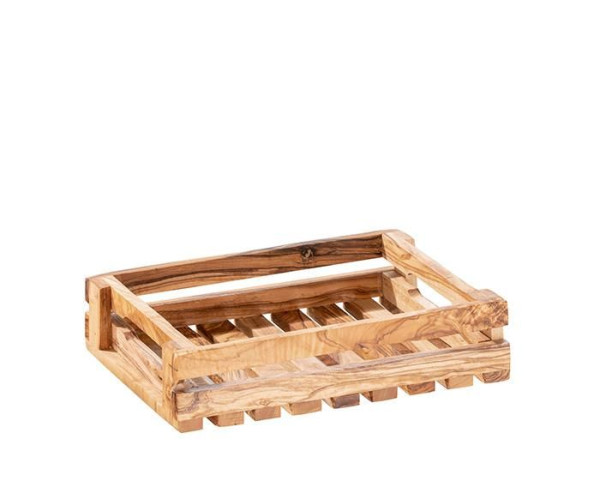 APS Tafelcaddy -OLIVE-, 25 x 18 cm, hoogte: 6 cm, olijfhout, uniek in kleur en nerf, 01017