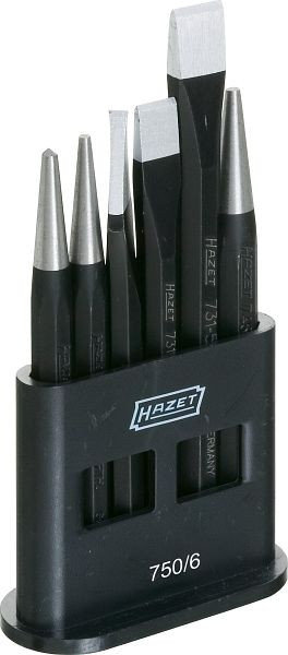 Hazet beitel, doorslag, centerpons set, aantal gereedschappen: 6, netto gewicht: 0,56 kg, 750/6