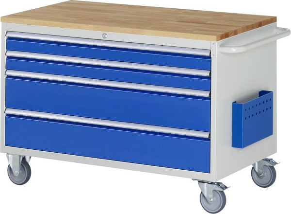 RAU montagewagen serie 7000, B1145 x D650 x H795 mm, massief beukenhouten blad, laden: 2xH90, 2xH180 mm, 15-XXL3.1A-B.11