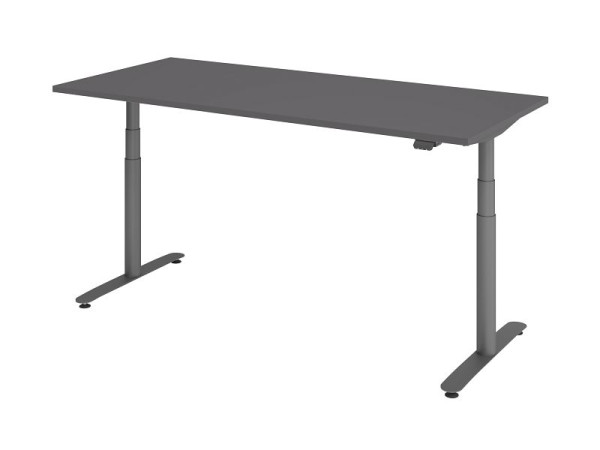 Hammerbacher zit-sta bureau elektrisch 180x80cm grafiet, VXDLR19/G/G