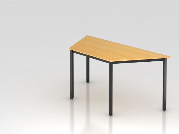 Hammerbacher trapezetafel, 160x69cm beuken/zwart, trapeziumvorm, trapeziumvorm, VDQTR/6/D