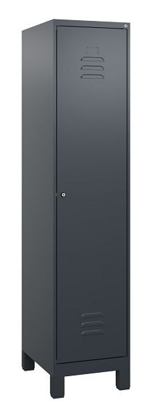 C+P luierkastje Classic PLUS met middenwand, voeten, 1800x400x500mm, 7016/7016, cilinderslot, 0800107-12F S10027