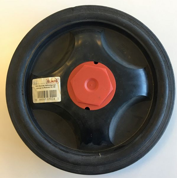 ELMAG PVC-wiel, inclusief bevestigingsclip voor wielset voor stroomgeneratoren (frame-apparaten), 9503024