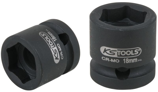 KS Tools Slagdopsleutel-zeskant 1/2", extra kort, 18,0 mm, 515.0066