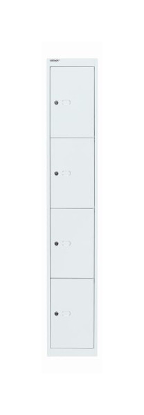 Bisley kantoorlockerkast, 1 vak, 4 vakken, D 305 mm, verkeerswit, CLK124696