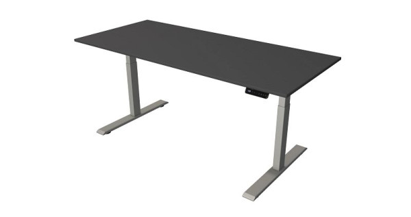 Kerkmann sta-/zittafel B 1800 x D 800 mm, zilver, elektrisch in hoogte verstelbaar van 630 - 1270 mm, antraciet/zilver, 10276913