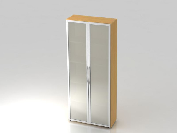 Hammerbacher vitrinekast 5OH 34, 6cm diep gebogen handgreep beuken, 80x34,9x188 cm (BxDxH), V4200/6/S/BM