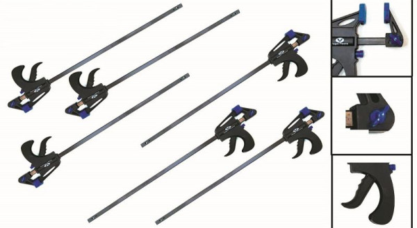VaGo-Tools snelspanklem 300 mm eenhandsklem klem schroefklem, VE: 6 stuks, 250-300x6_rv
